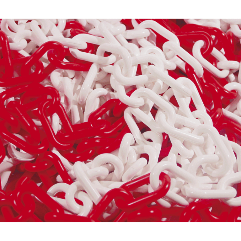 chaine plastique rouge et blanche