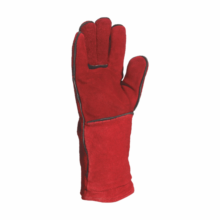 gant thermique en cuir rouge